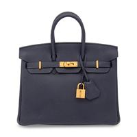 HERMÈS, BIRKIN 25 IN TOGO BLEU NUIT