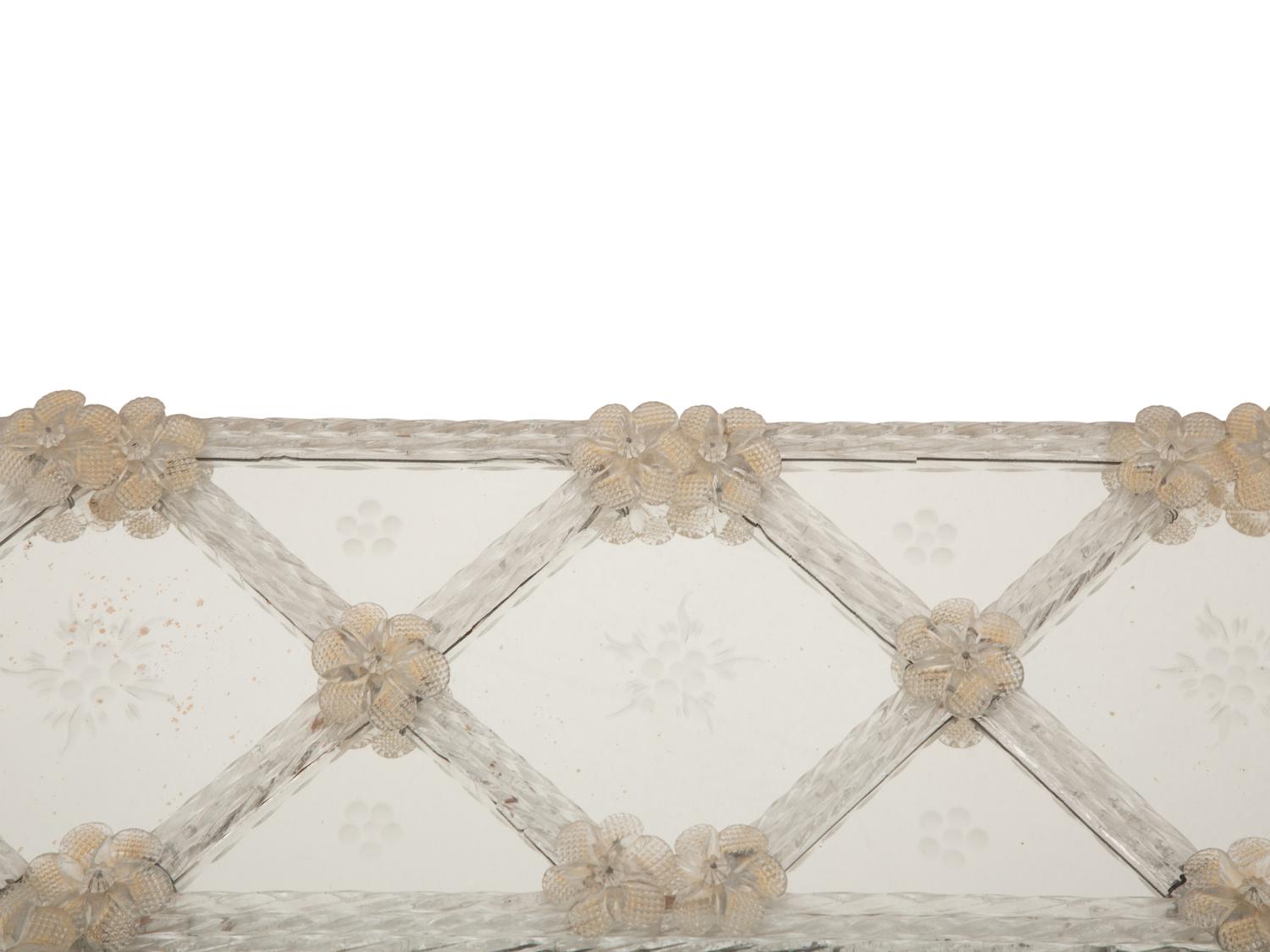 A Murano Glass Lattice Mirror