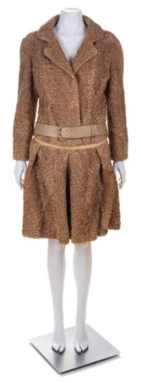 A Bergdorf Goodman Tan Persian Lamb Fur Skirt Suit, 1960-70s No size label