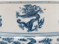 A Blue and White Porcelain Spittoon
