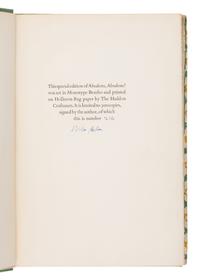 Faulkner, William (1897-1962). Absalom, Absalom! New York: Random House, 1936.