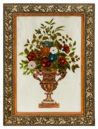 A Victorian Reverse-Painted Glass Picture Height 27 1/2 x width 17 1/2 inches. — LATE 19TH/EARLY 20TH CENTURY