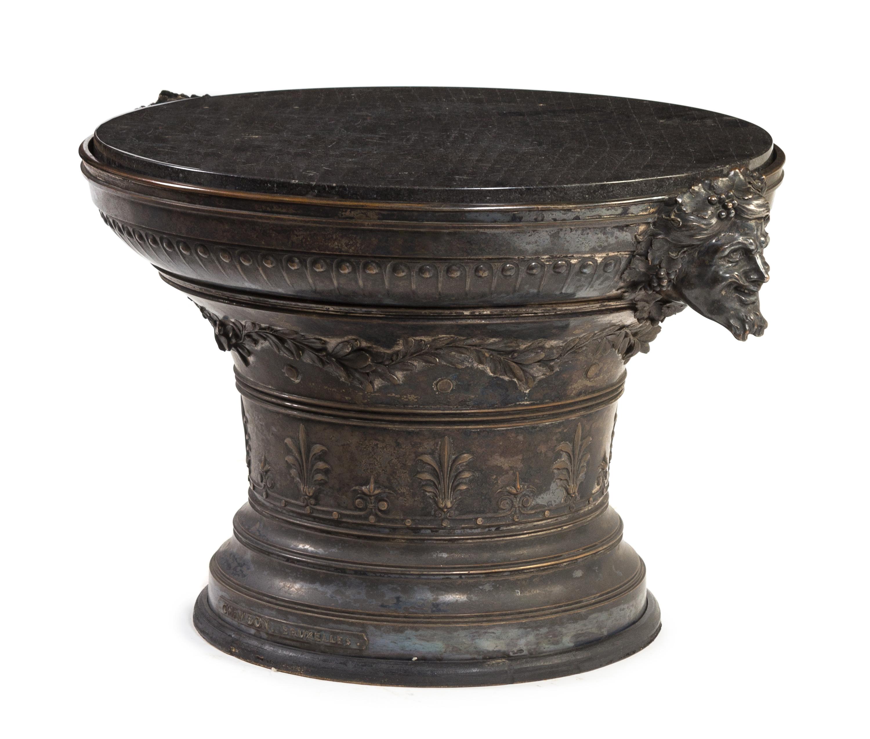 A Neoclassical Silvered Bronze Jardiniere Height 16 x width 25 1/4 inches. — 19TH CENTURY