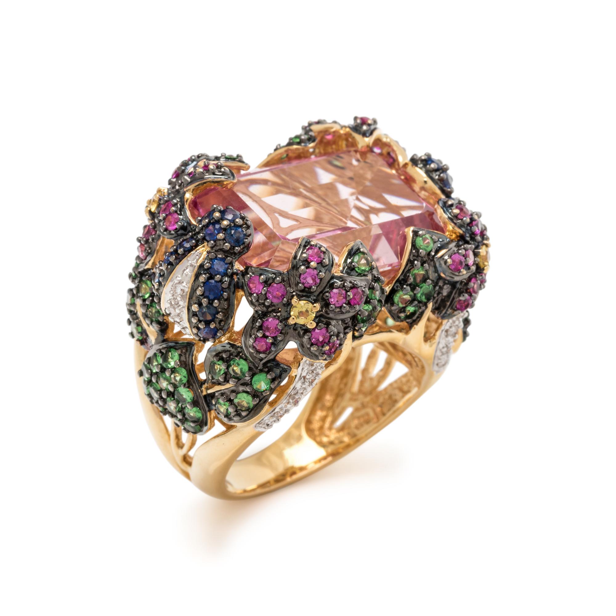 MULTIGEM AND DIAMOND RING