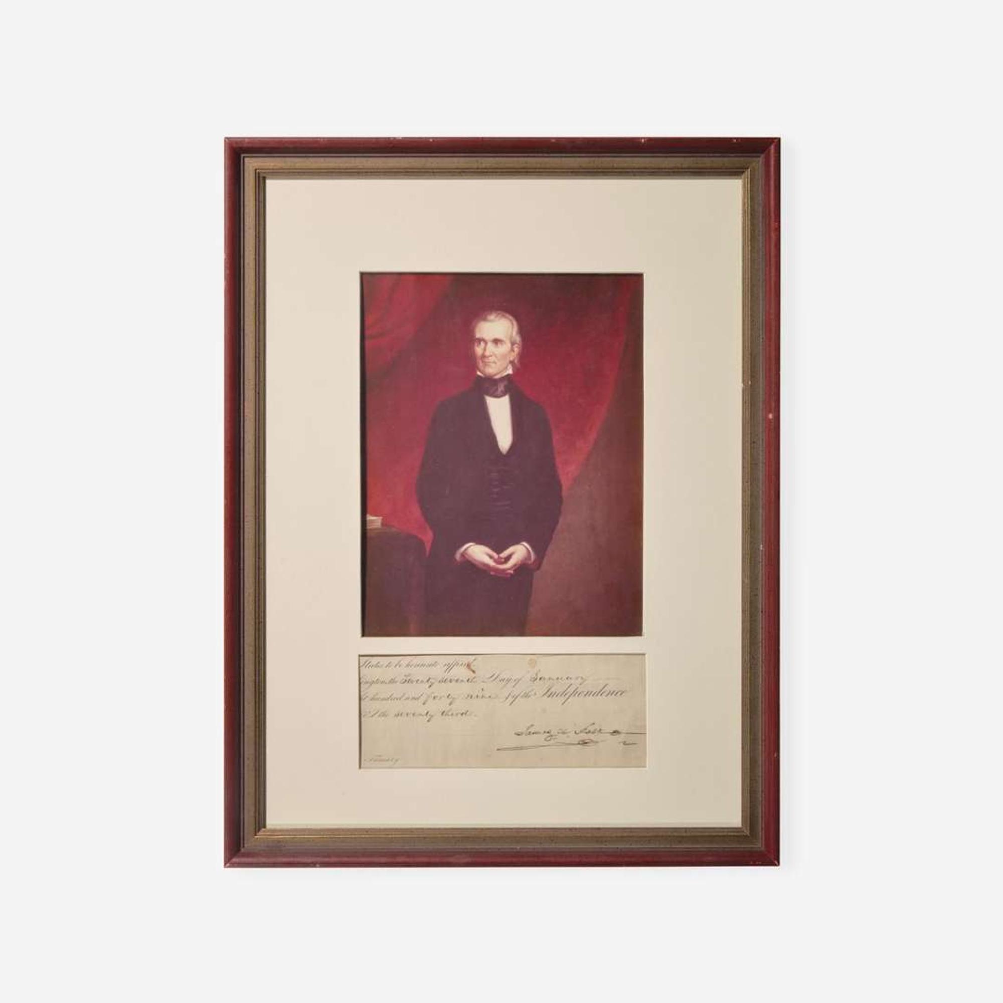 [Presidential] Van Buren, Martin, and John Tyler, and James K. Polk Group of 3 Signed Items