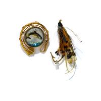 COLLECTION OF YELLOW GOLD FISHING MOTIF BROOCHES