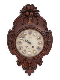 A French Walnut Wall Clock