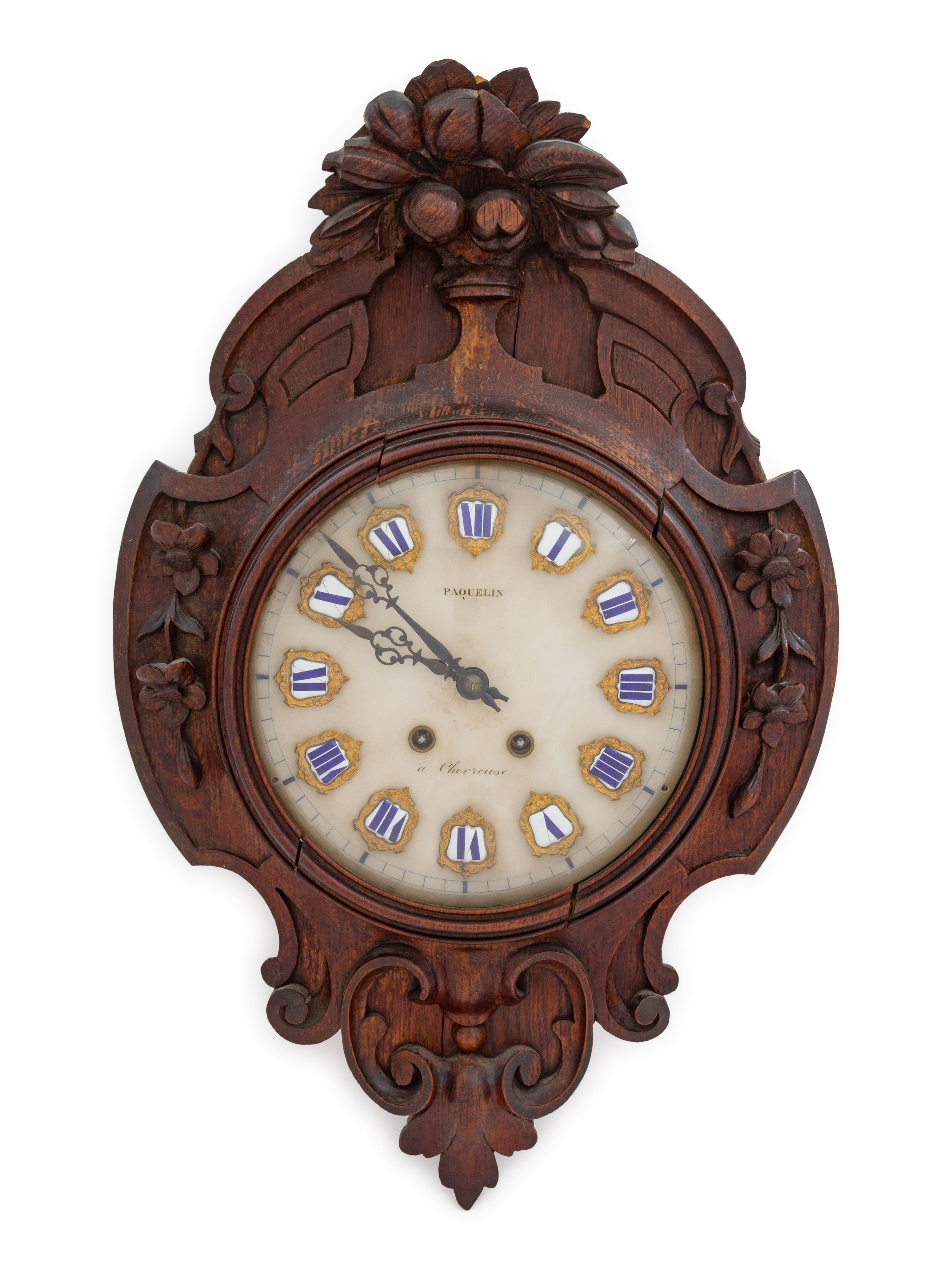 A French Walnut Wall Clock