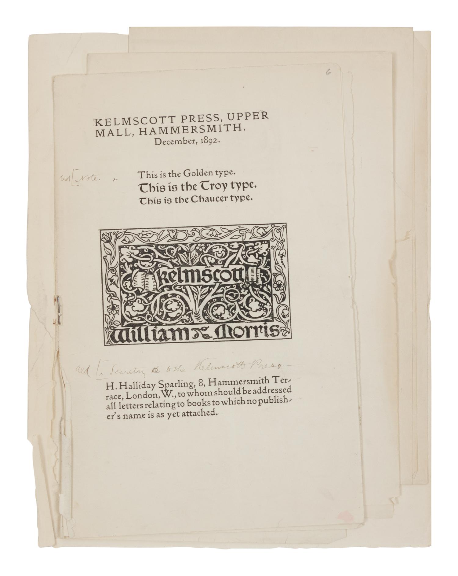 [KELMSCOTT PRESS]. When Adam Delved and Eve Span .... [Ancoats Brotherhood, 1894-5].