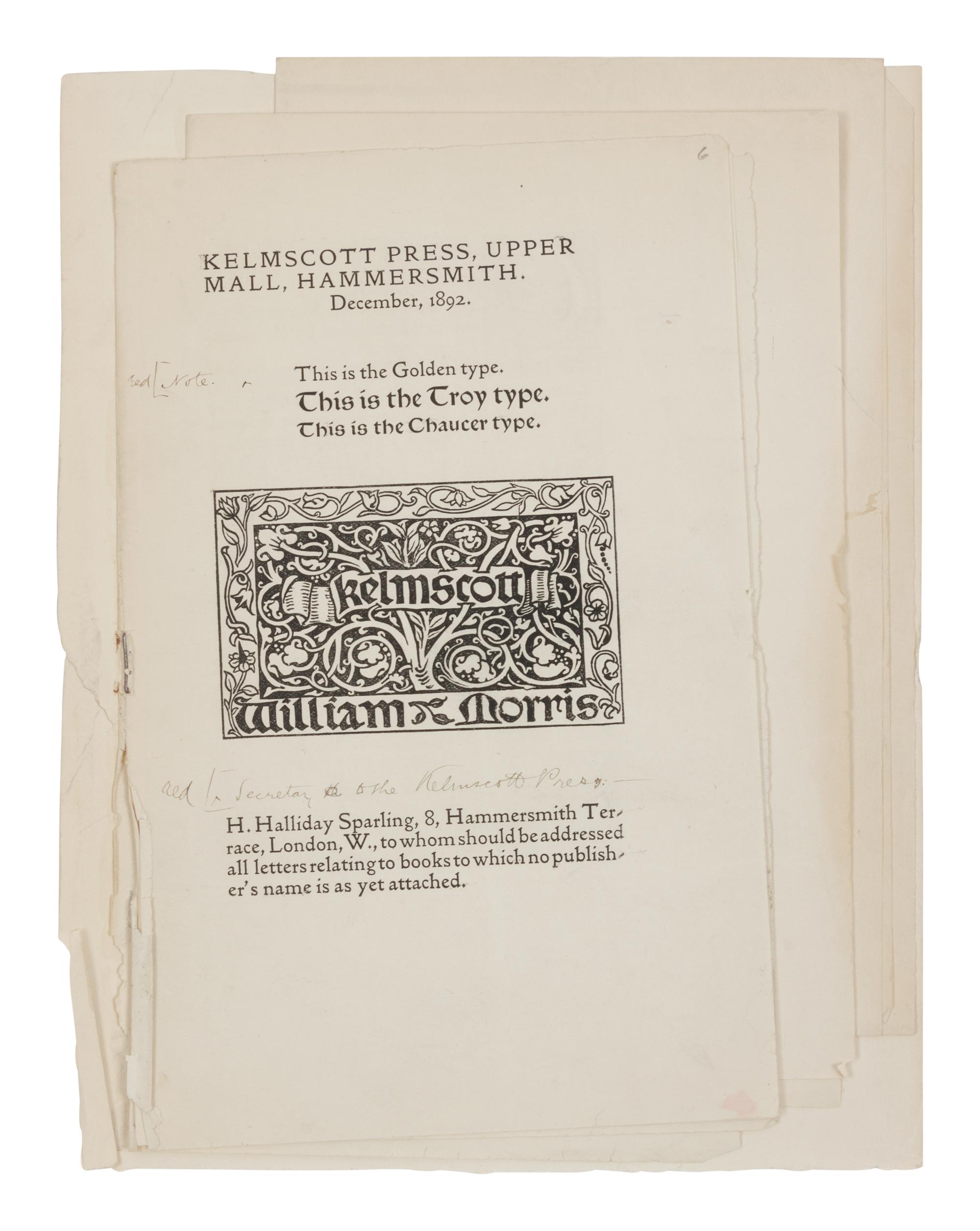 [KELMSCOTT PRESS]. When Adam Delved and Eve Span .... [Ancoats Brotherhood, 1894-5].