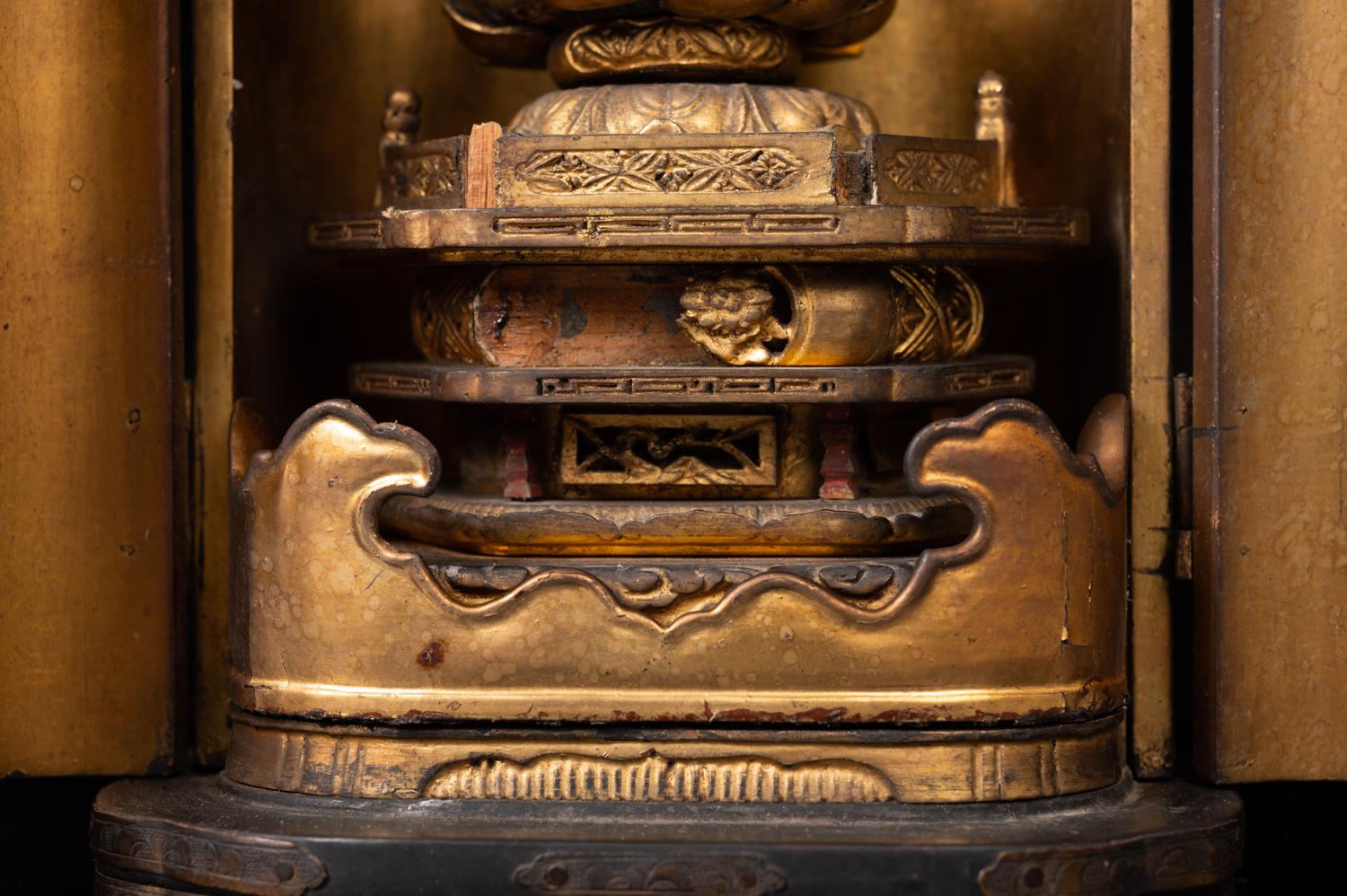 A Japanese Gilt Lacquered Figure of Buddha