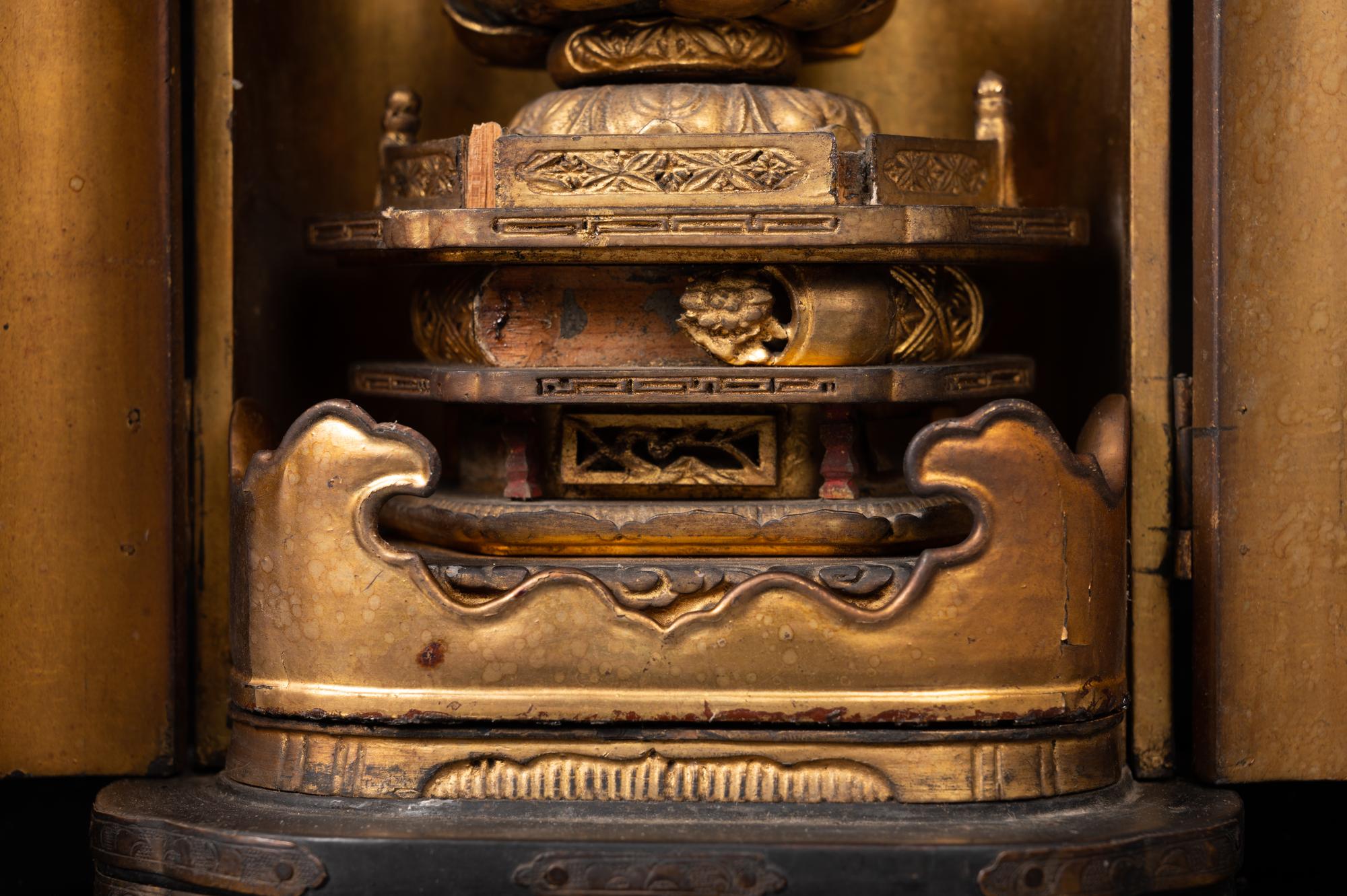 A Japanese Gilt Lacquered Figure of Buddha