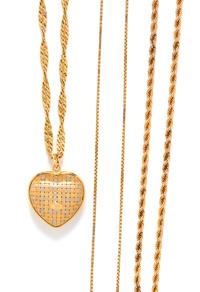 A Collection of Yellow Gold Necklaces,