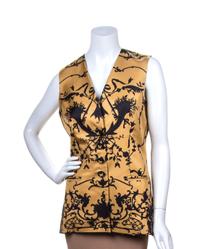 A Christian Dior Mustard and Black Silk Print Vest,