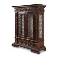 An Italian Renaissance Style Walnut and Wrought Iron Bookcase