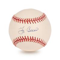 A Joe DiMaggio Signed Autograph Pinnacle Baseball Cards Display and Yogi Berra Signed Baseball,