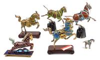 A Group of Six Chinese Export Equestrian Figures Height of tallest 5 1/8 inches.