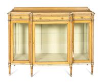 A Louis XVI Style Silvered-Metal-Mounted Vitrine Cabinet