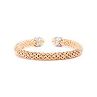 FOPE, BICOLOR GOLD AND DIAMOND CUFF BRACELET