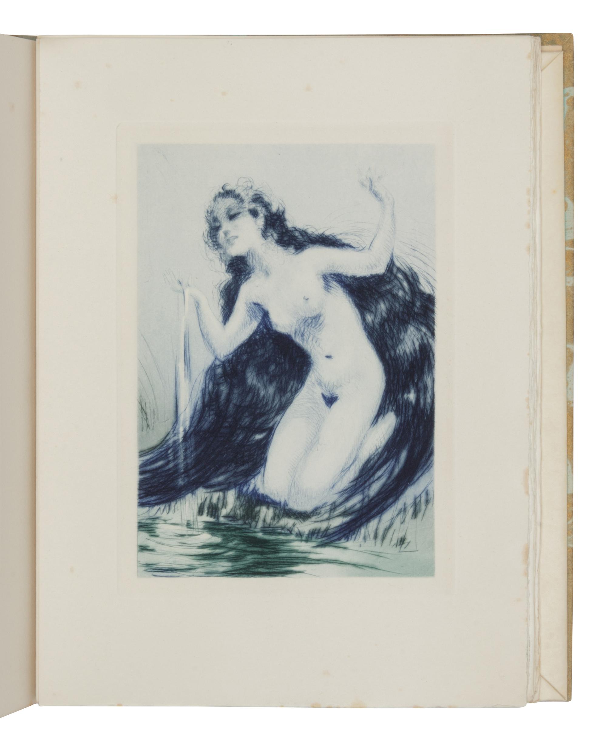 ICART, Louis (1888-1950), illustrator. LOUŸS, Pierre (1870-1925). Lêda ou la louange des bienheureuses ténèbres . Paris: L.I., 1940.