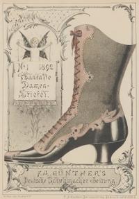 A Set of Four German Giltwood-Framed Shoe Advertisements