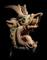 A Pair of Glazed Dragon-Form Roof-Tiles