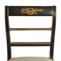 A Set of Four Classical Painted and Stenciled Klismos Side Chairs
