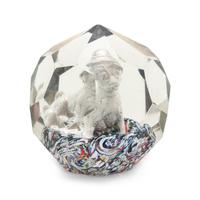An Antique Bohemian-Czech Dog Paperweight Diameter 3 1/4 inches