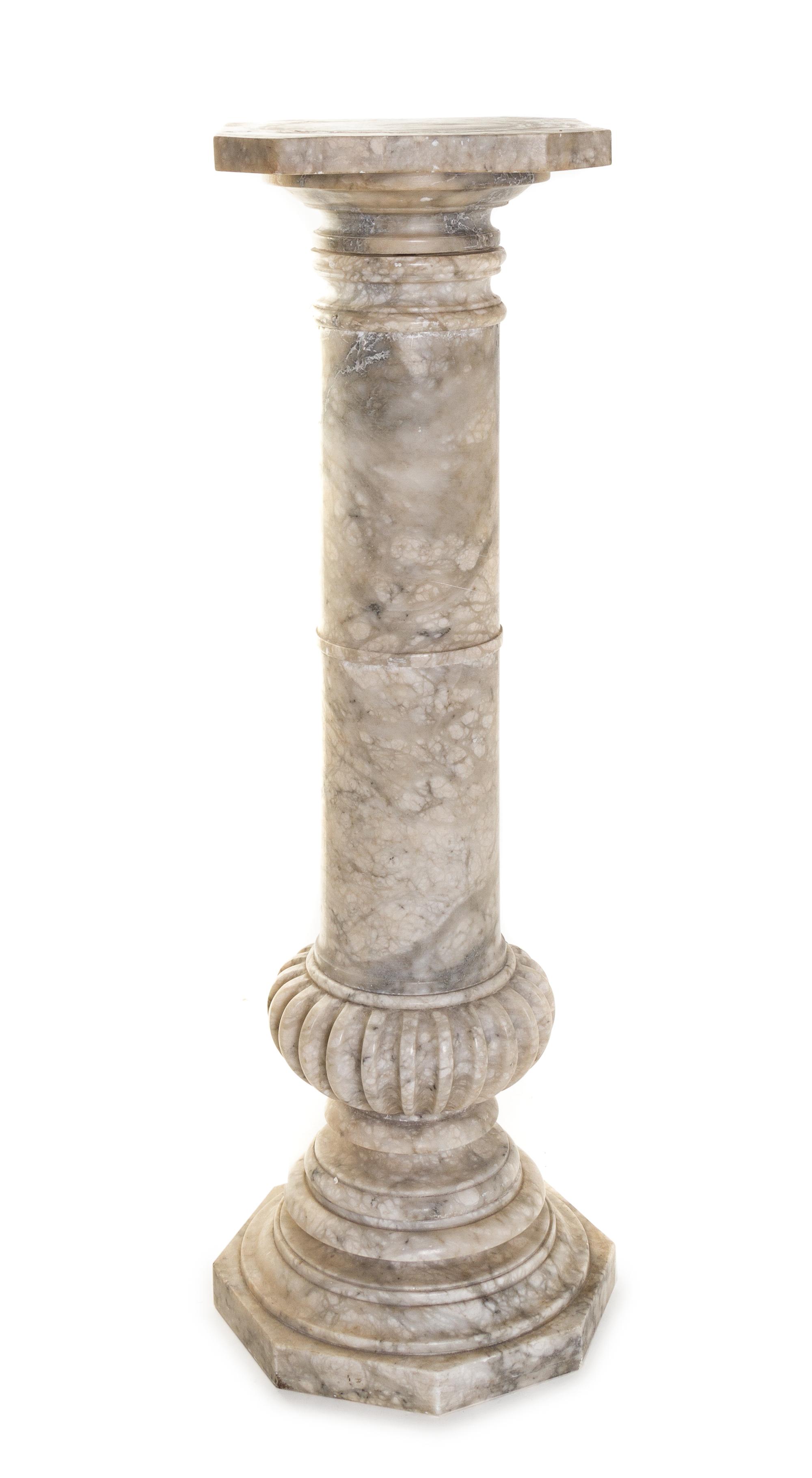 A Continental Marble Pedestal, Height 36 7/8 inches.