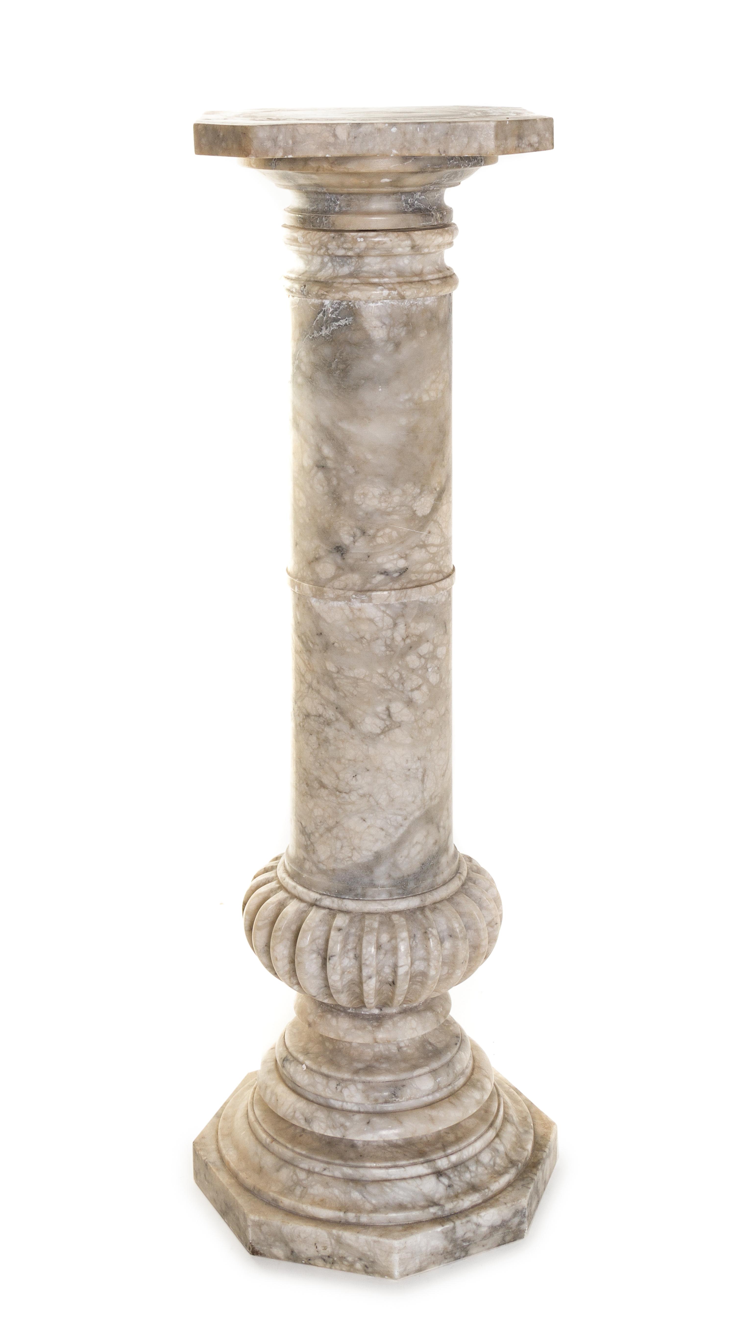 A Continental Marble Pedestal, Height 36 7/8 inches.