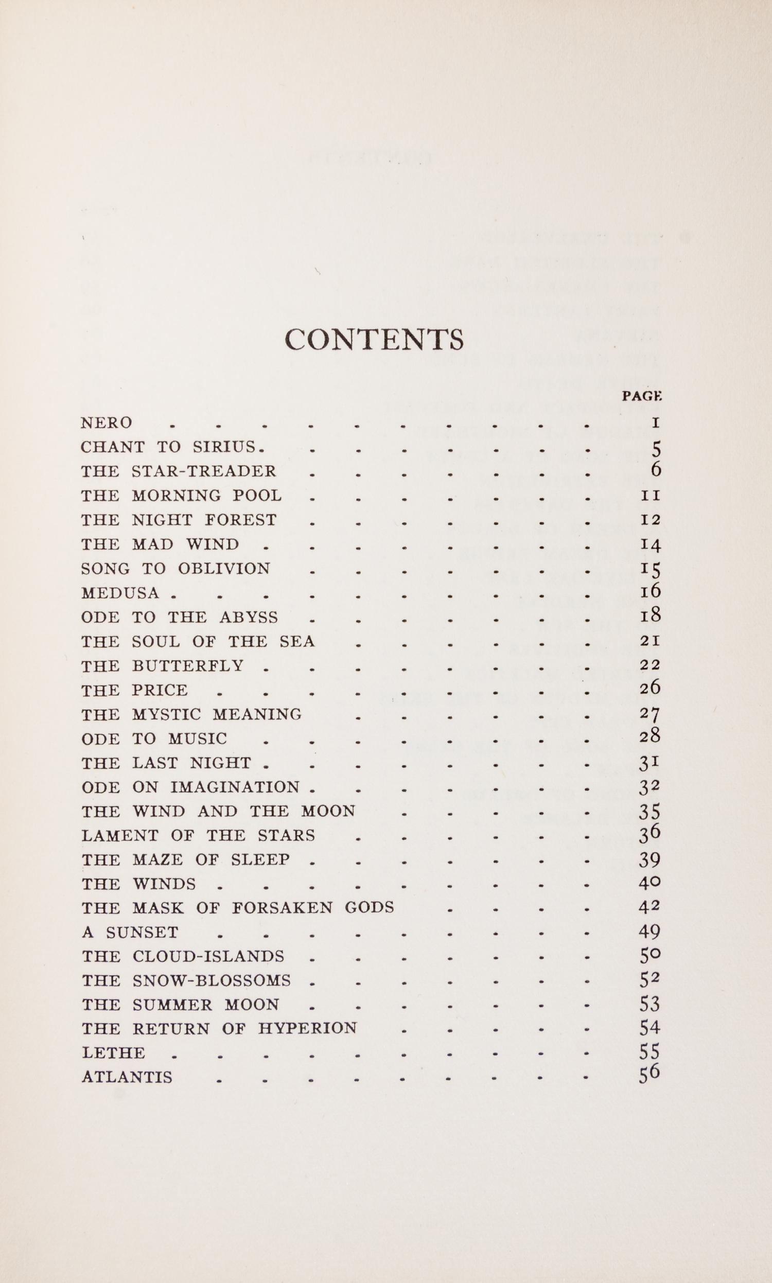 SMITH, CLARK ASHTON. The Star-Treader and Other Poems. San Francisco, 1912. First edition.
