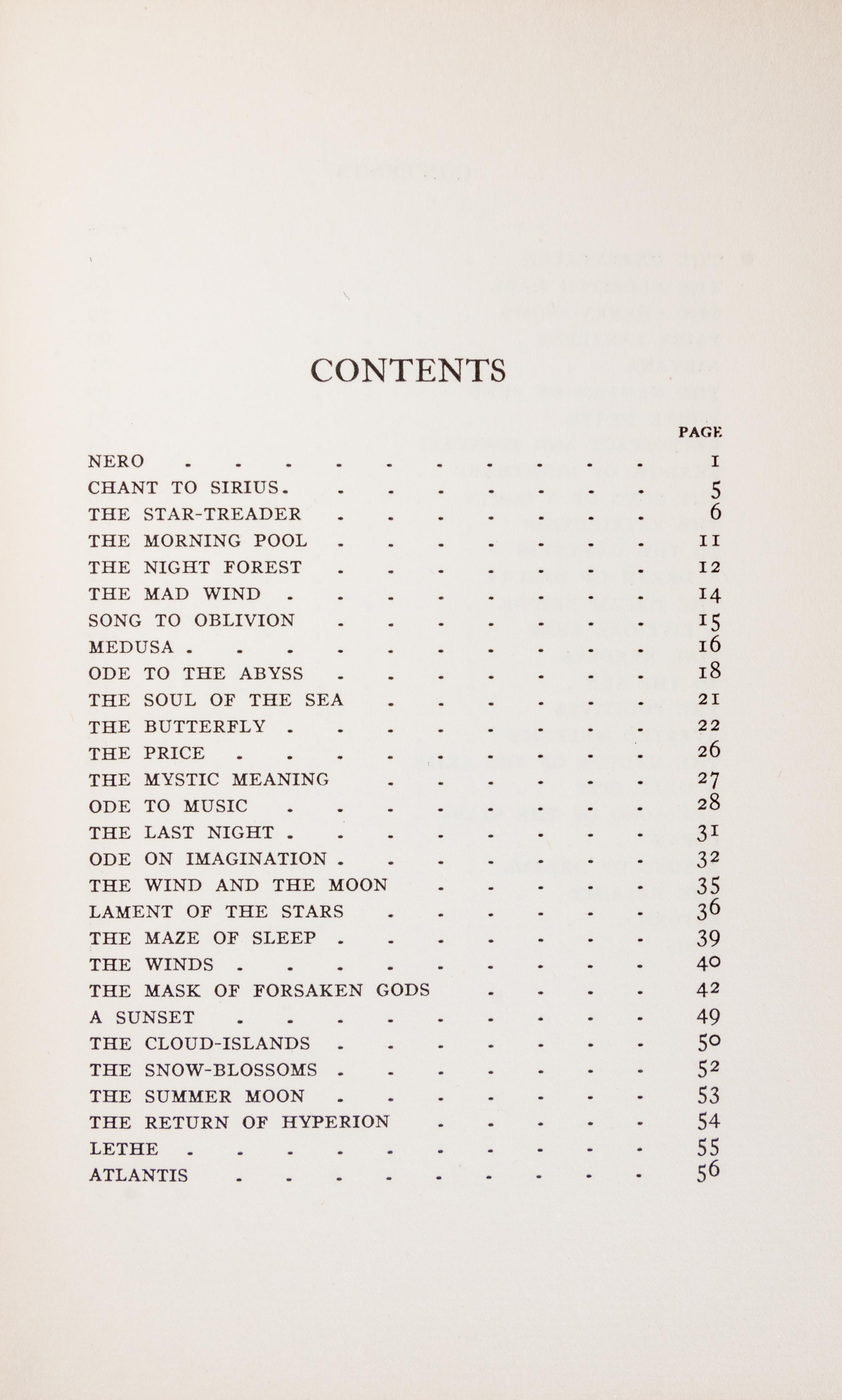 SMITH, CLARK ASHTON. The Star-Treader and Other Poems. San Francisco, 1912. First edition.