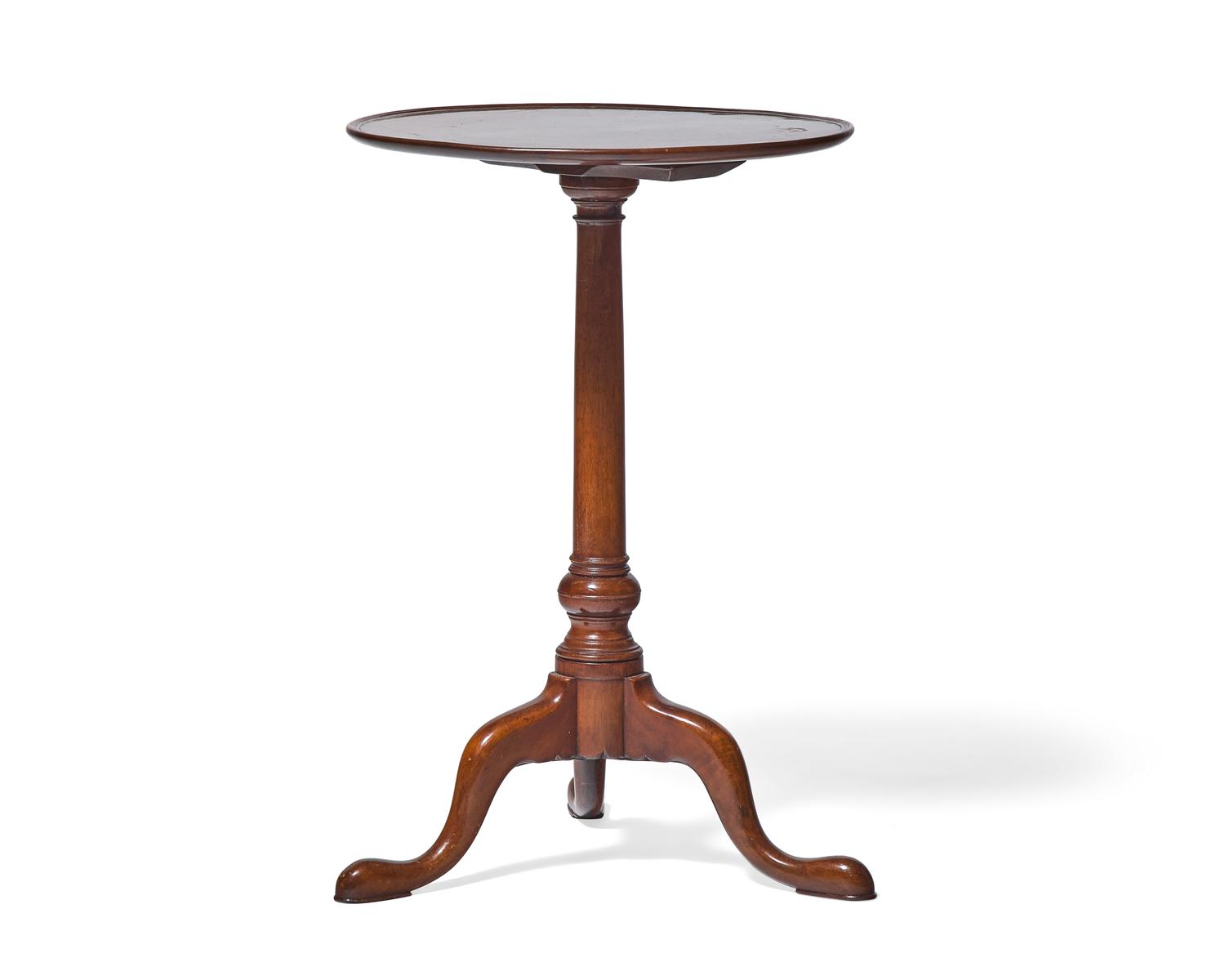 A Chippendale Carved Mahogany Dish-Top Candlestand