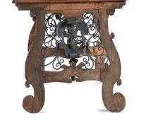 A Spanish Baroque Wrought-Iron Mounted Walnut Library Table