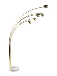 A Modernist Brass Five-Light Floor Lamp