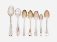 A collection of twenty-two sterling silver coffee or tea spoons, Tiffany & Co., New York, NY, circa 1872-1900