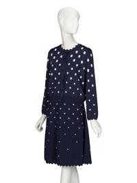 Oscar de la Renta, Polka Dot Dress & Cardigan Ensemble