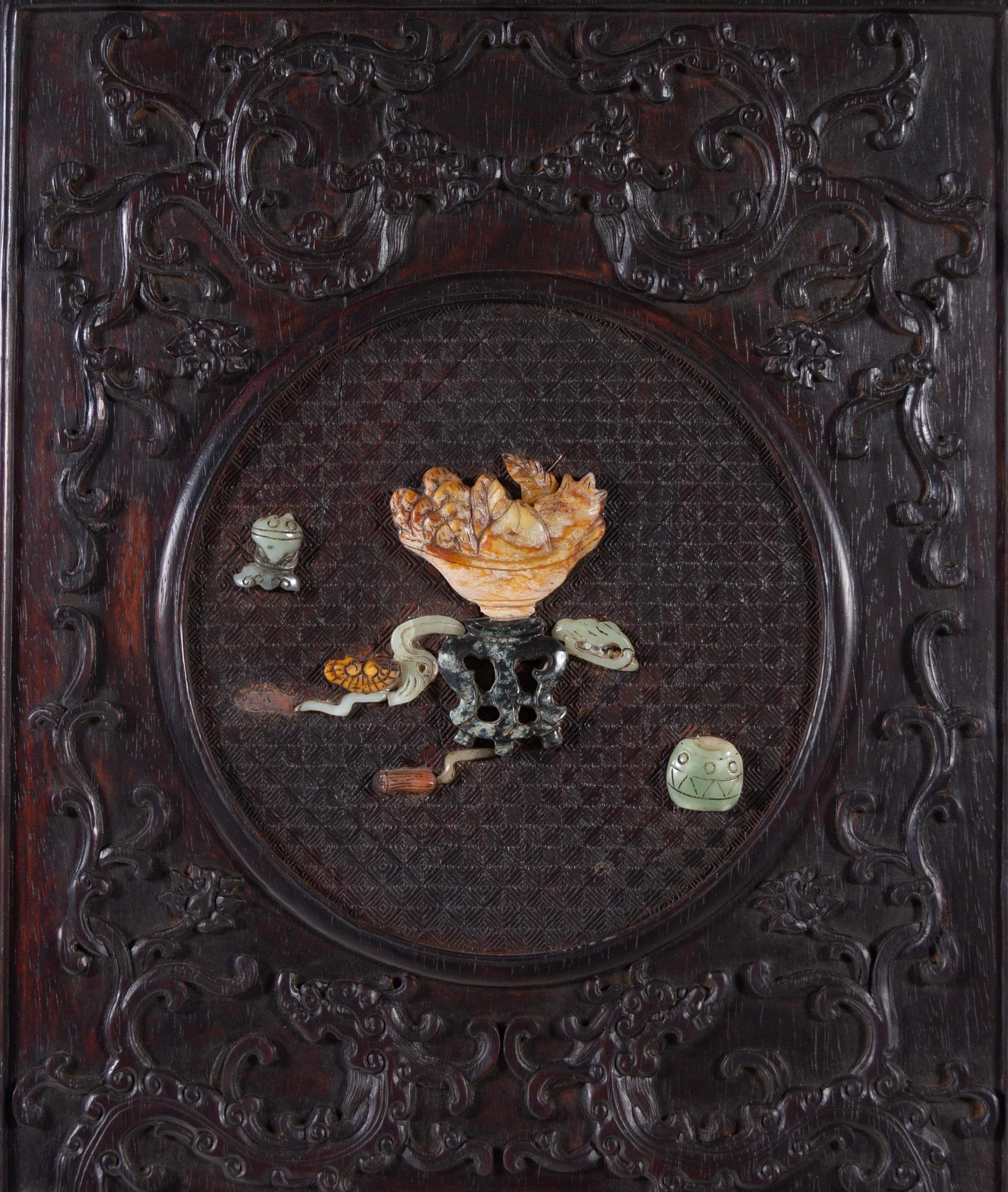 A Chinese Export Hardstone Inlaid Cabinet