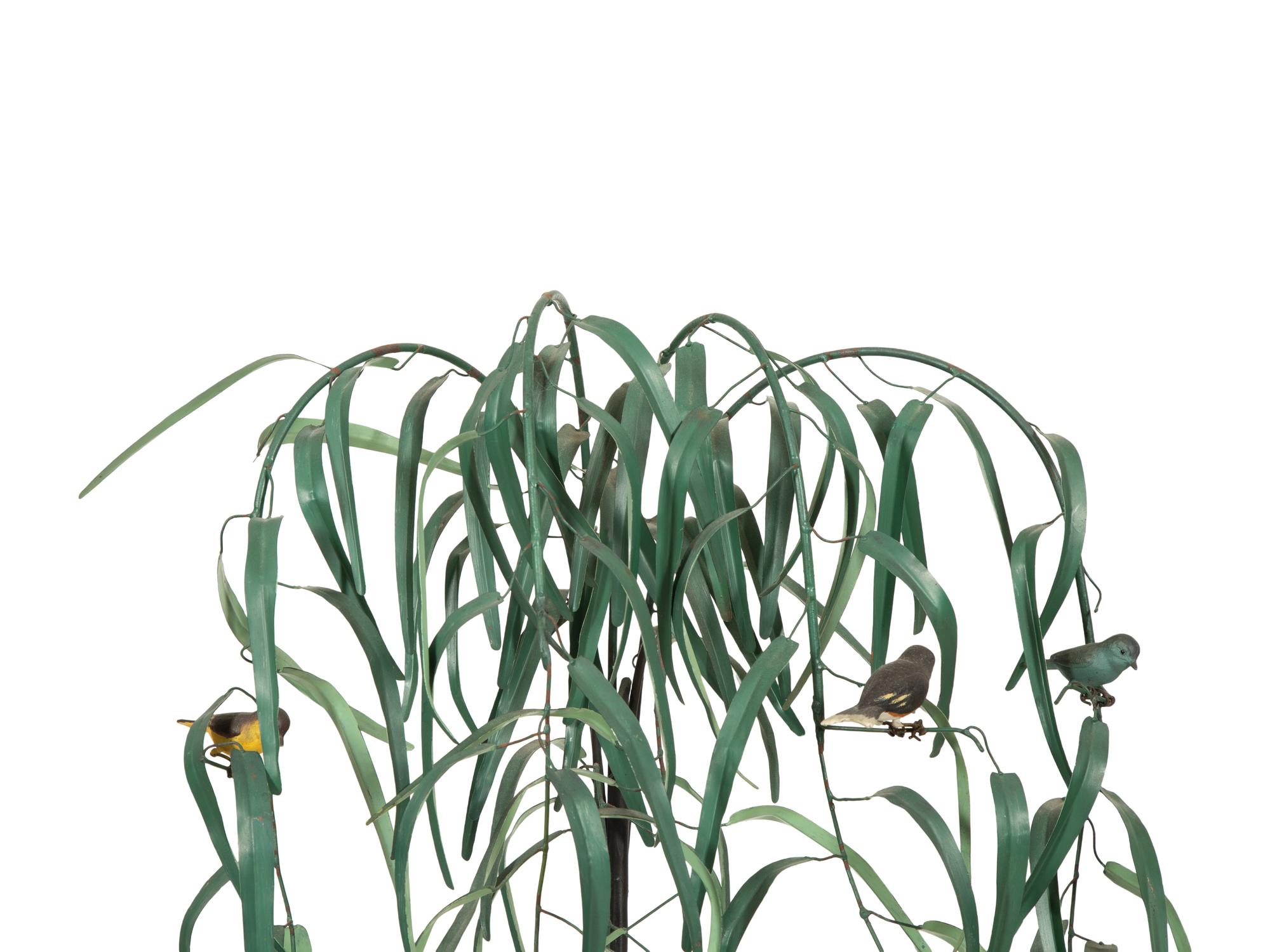 A Painted Tole Model of a Willow Tree