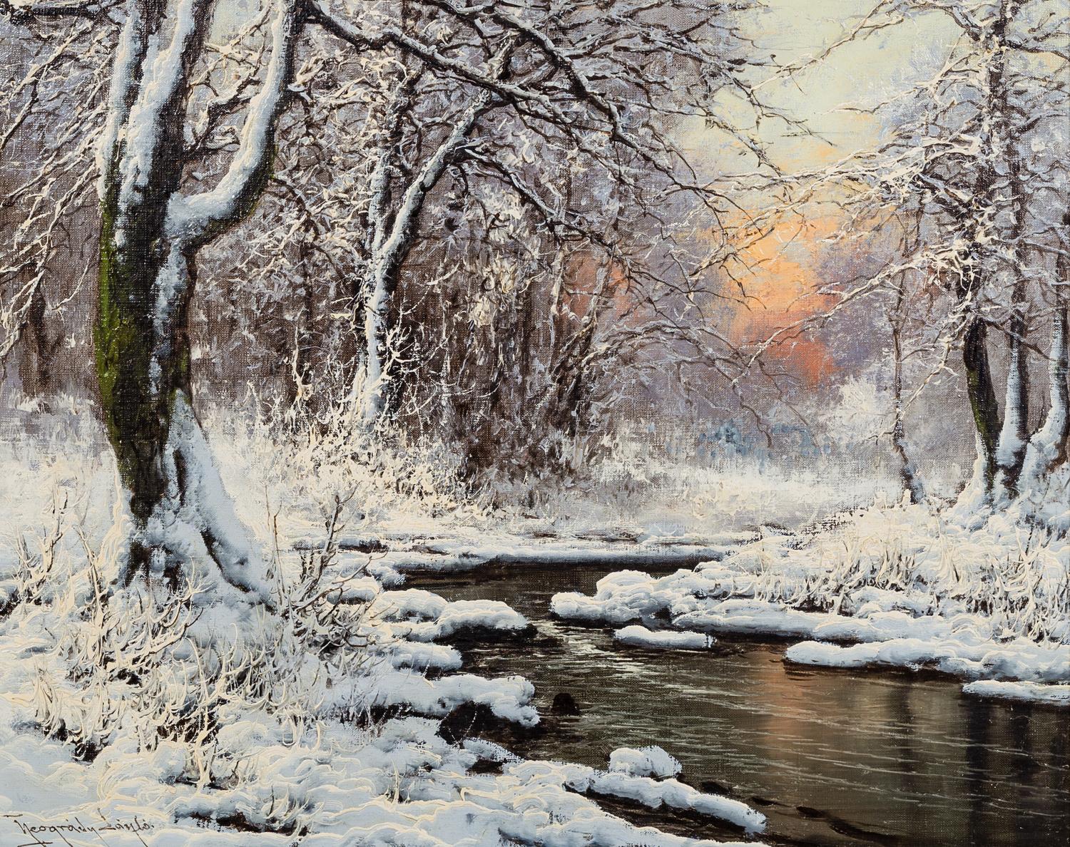 Laszlo Neogrady, (Hungarian, 1896–1962), Winter Landscape