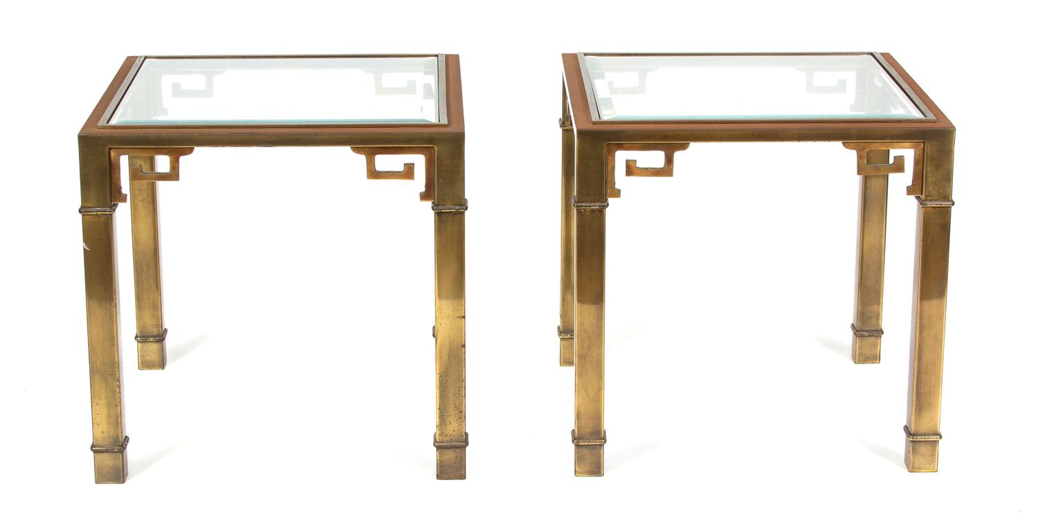 A Pair of Gilt and Silvered Metal Side Tables — 20TH CENTURY