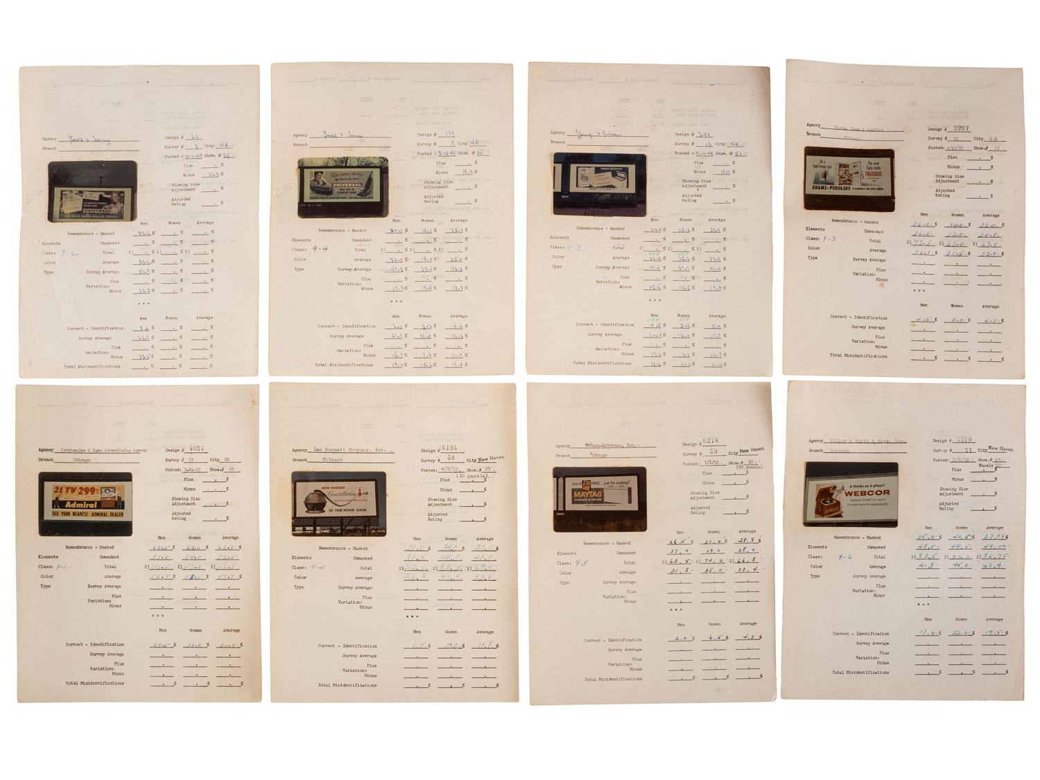 [ADVERTISING]. Extensive collection of outdoor advertising survey reports and historical billboard images from the "Golden Age of Advertising."