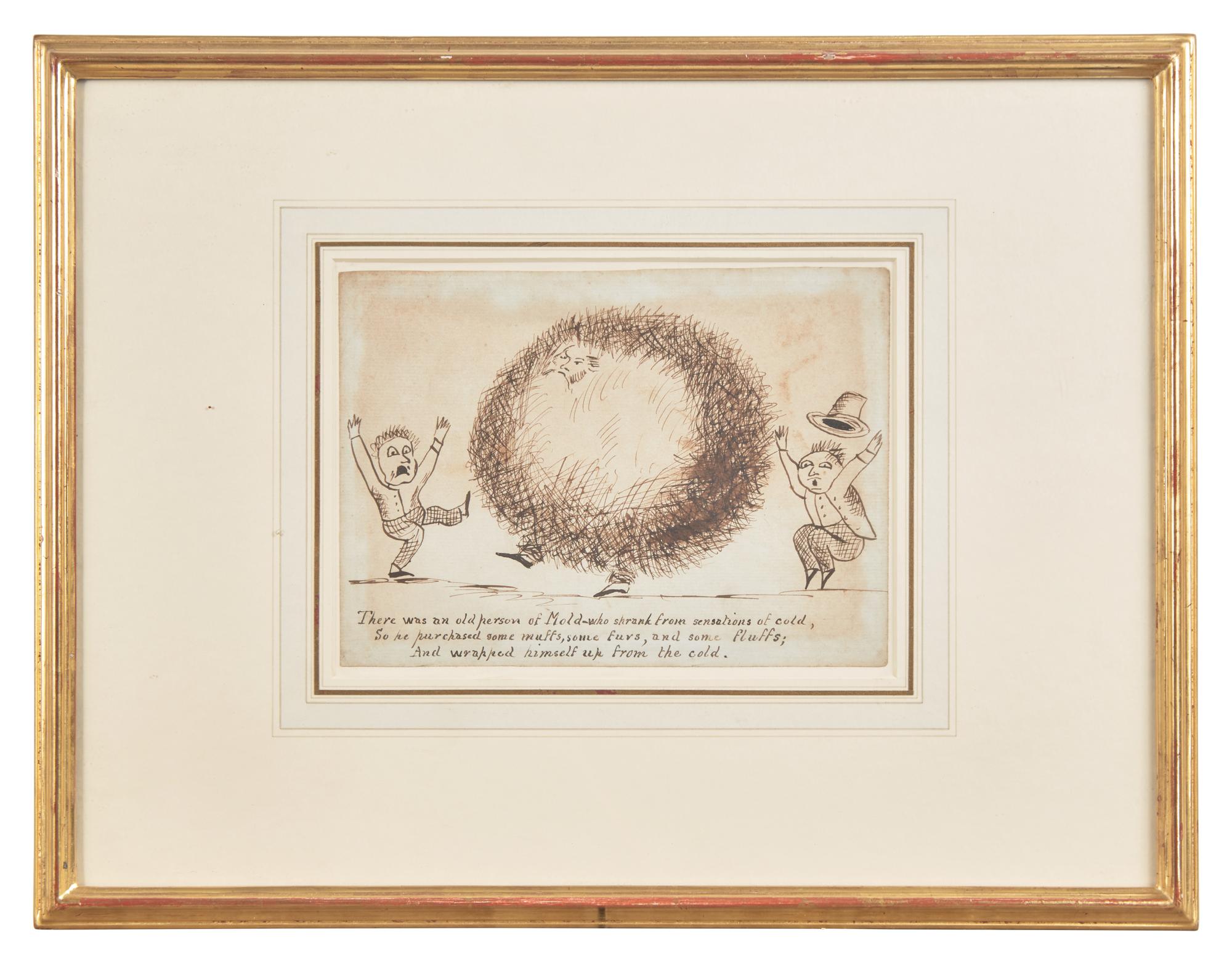 Lear, Edward. Original Drawing and Limerick