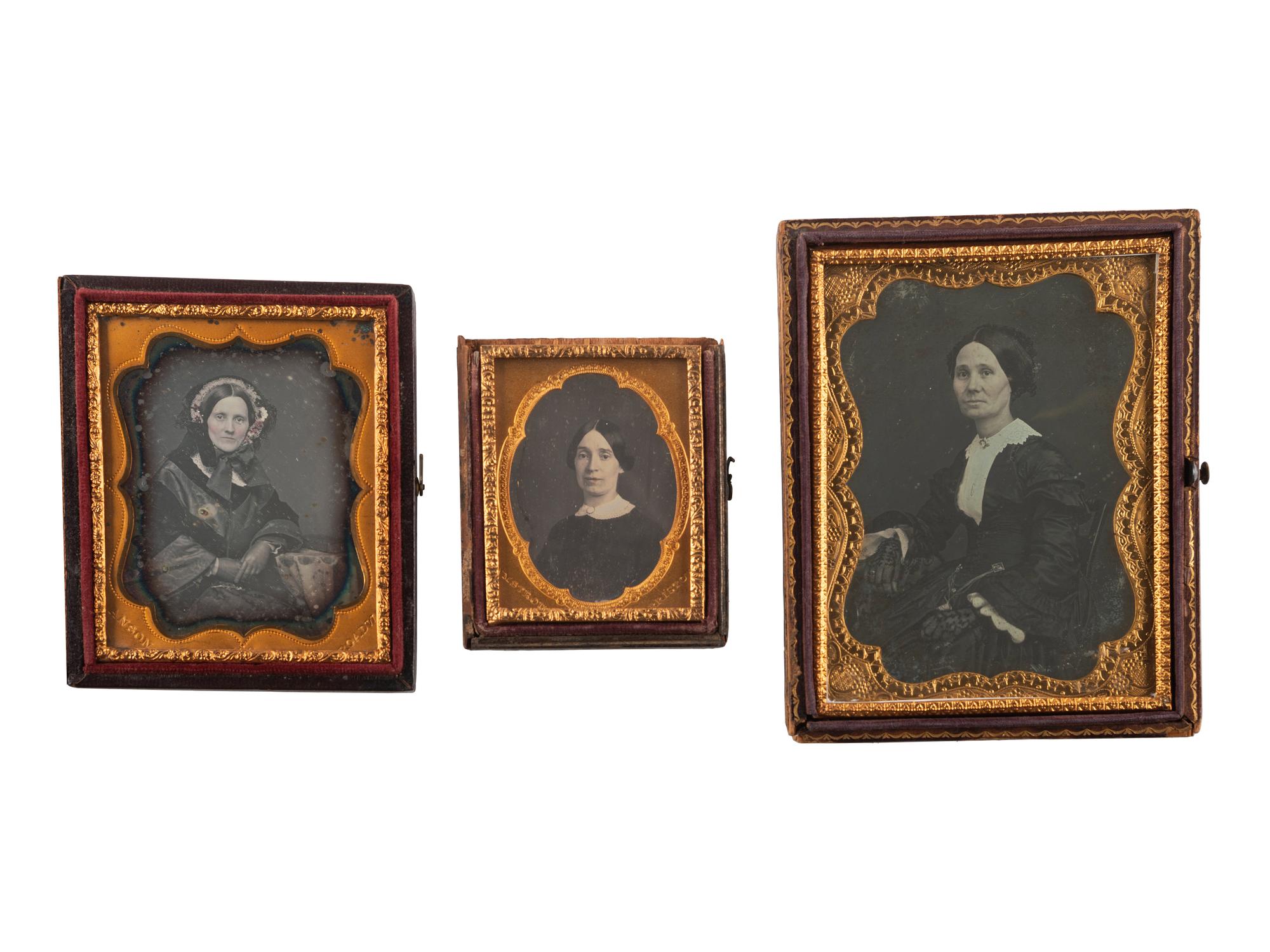 [EARLY PHOTOGRAPHY]. A collection of 19 daguerreotypes of middle aged women, including: