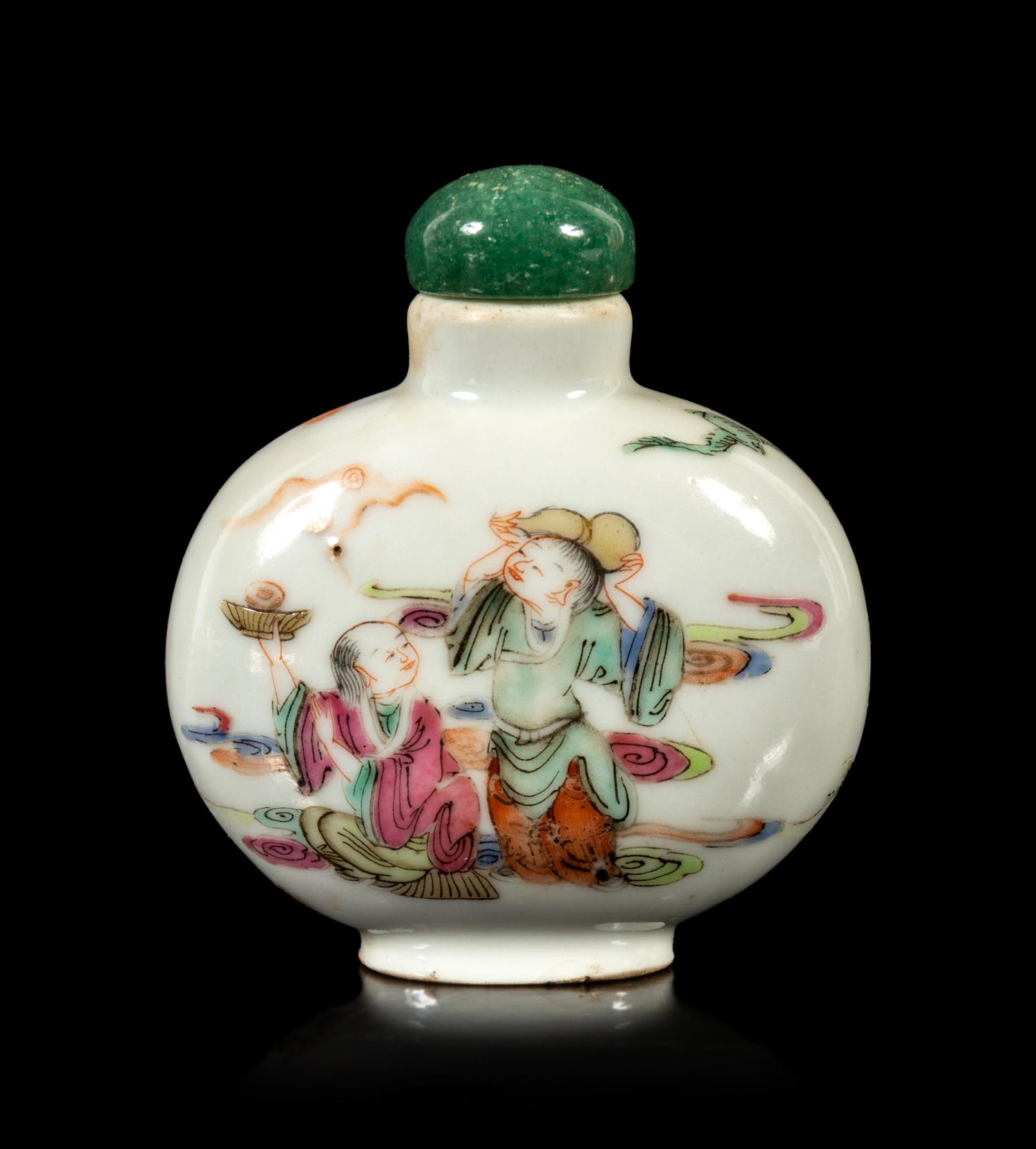 A Famille Rose Porcelain Snuff Bottle