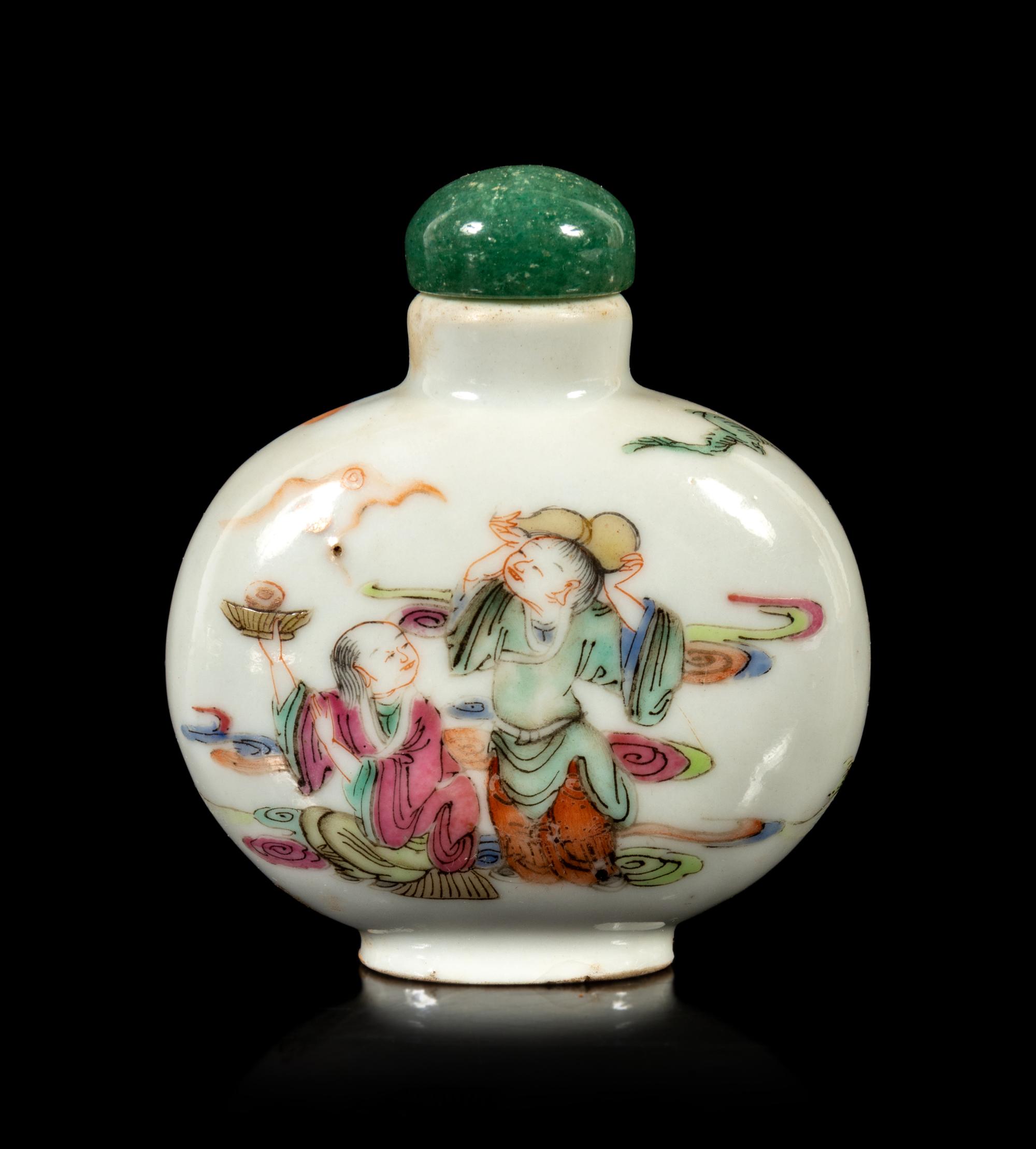 A Famille Rose Porcelain Snuff Bottle