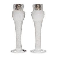 A Pair of Lalique Psyche Candlesticks