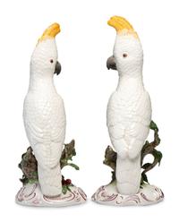 A Pair of Nymphenburg Porcelain Cockatoos