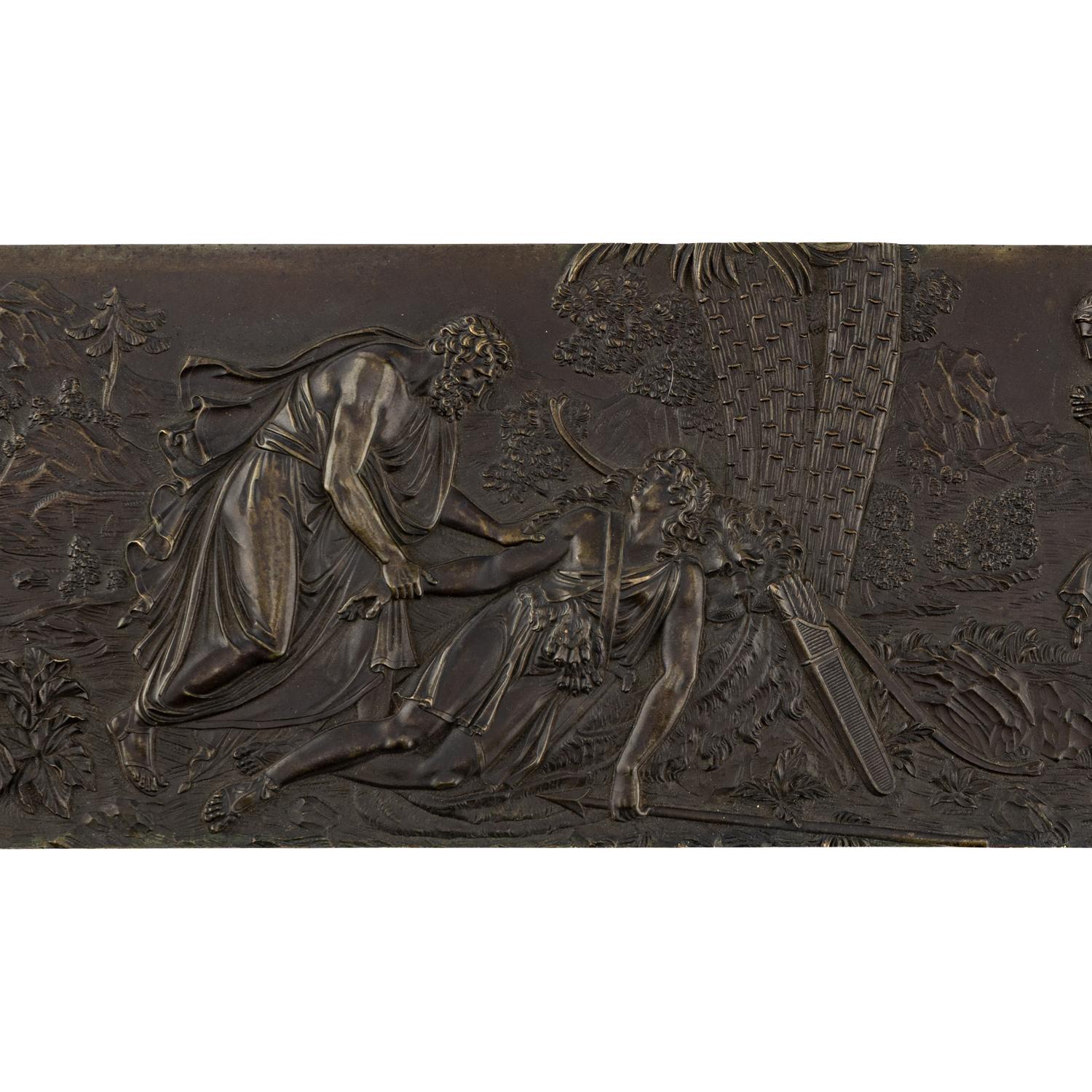 A French Bronze Mythological Relief Plaque