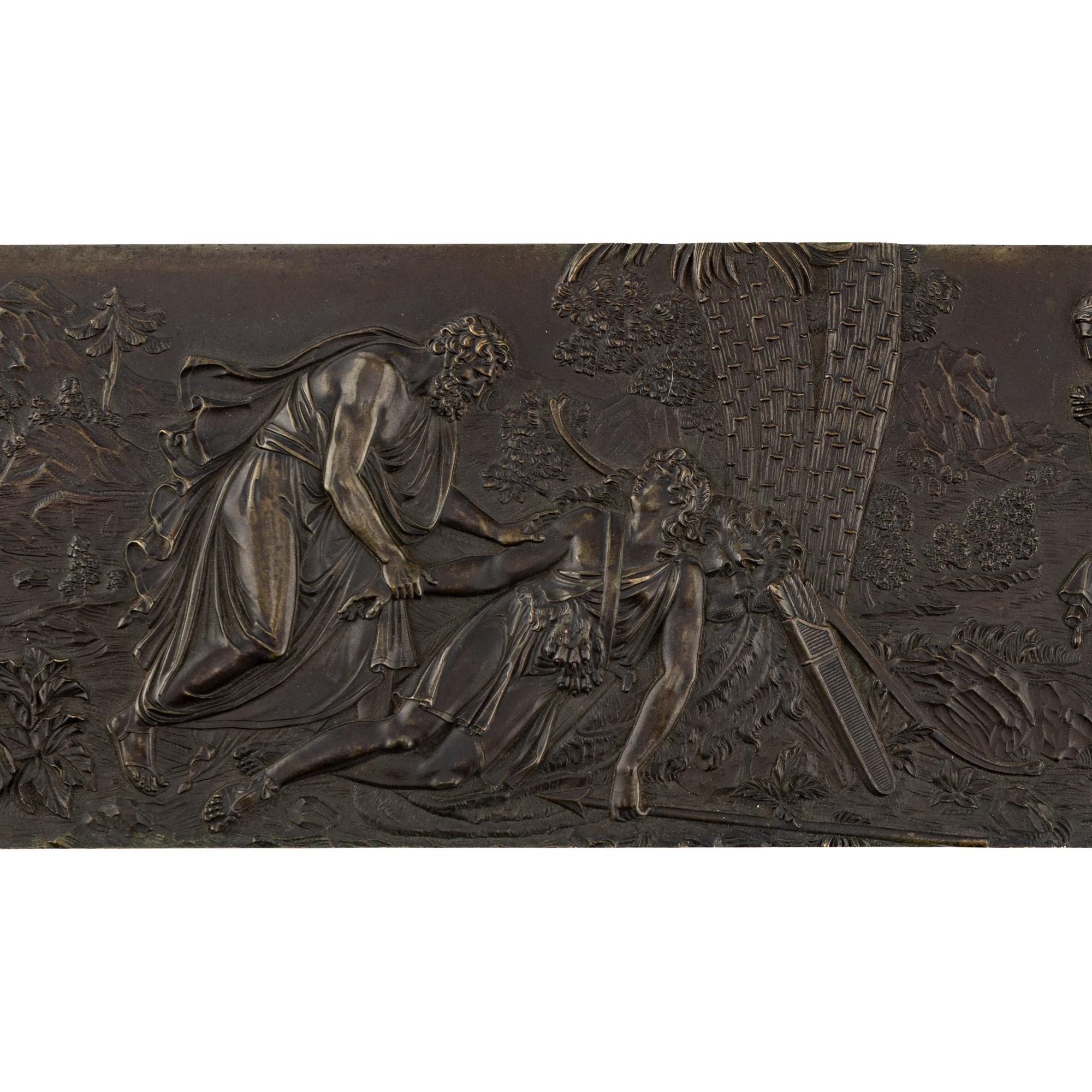 A French Bronze Mythological Relief Plaque